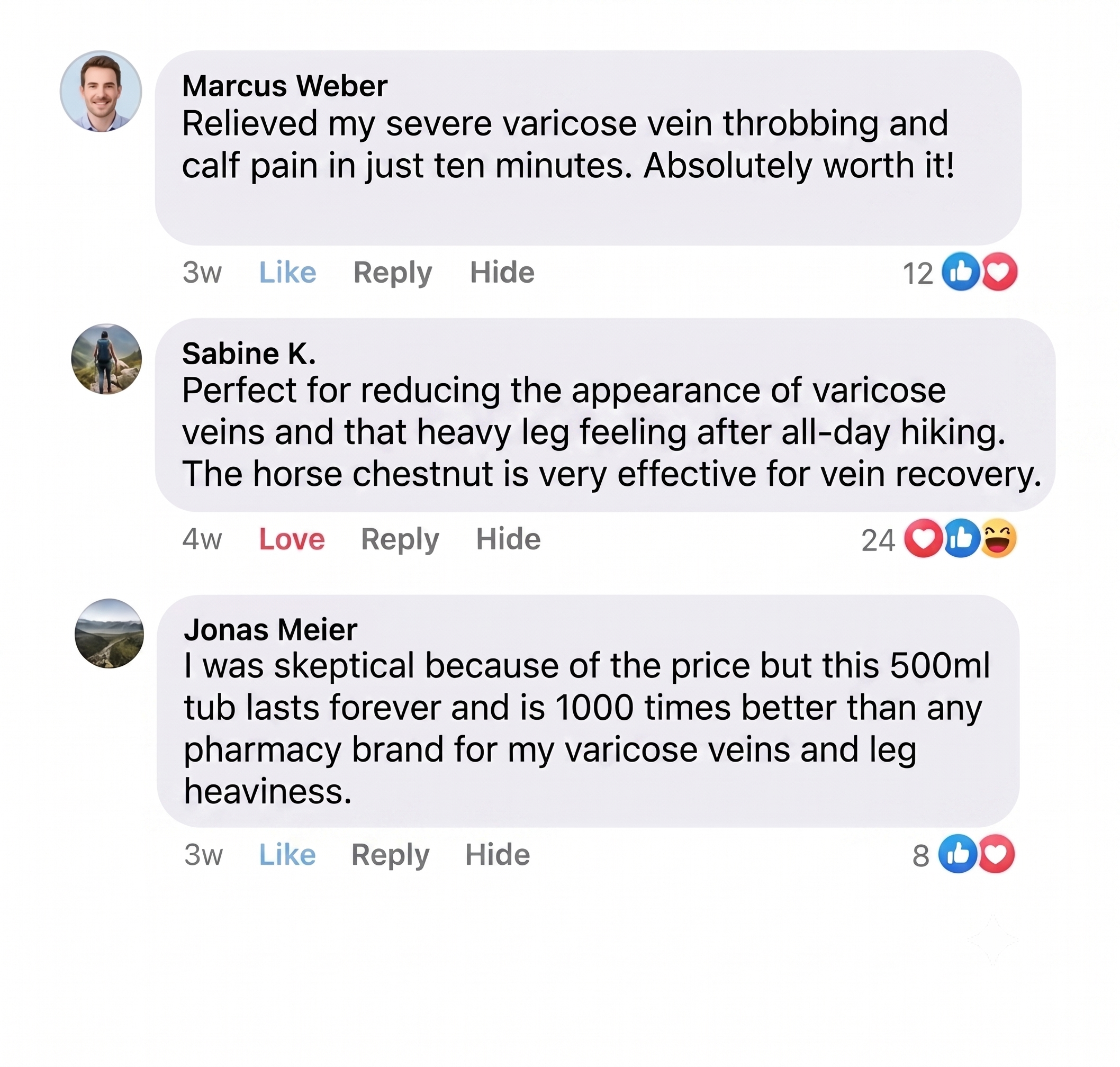Raw unedited Facebook comments for Reliefora